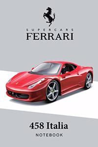 Supercars Ferrari 458 Italia Notebook