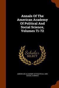 Annals of the American Academy of Political and Social Science, Volumes 71-72