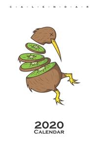 Kiwi bird is cutted like a Kiwi bird Calendar 2020