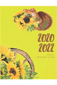 2020-2022 Three 3 Year Planner Sunflowers Monthly Calendar Gratitude Agenda Schedule Organizer