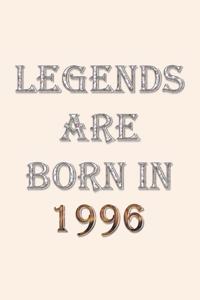 Legends Are Born In 1996 Notebook