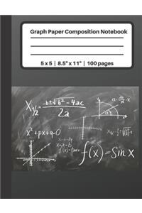 Graph Paper Composition Notebook 5 x 5 - 8.5