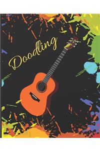 Guitar Music Lover Colorful Splatter Cute Gift Sketch Book Blank Paper Pad Journal for Doodling Sketching Coloring or Writing