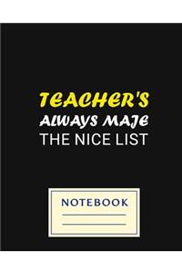 Teacher's Always Maje the Nice List