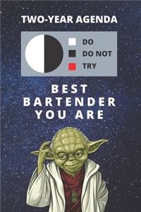 2020 & 2021 Two-Year Daily Planner For Best Bartender Gift - Funny Yoda Quote Appointment Book - Two Year Weekly Agenda Notebook For Bartending Goals