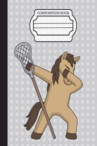 Lacrosse Dabbing Dancing Horse Composition Notebook
