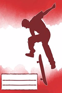 Flip Trick Skateboarding Composition Notebook Red
