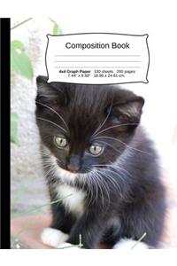 Cat Composition Notebook, 4x4 Graph Paper
