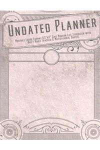 Undated Planner Monthly Large Format 8.5