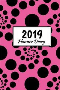 2019 Planner Diary: Pink Cover with Black Spots