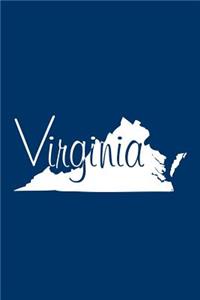 Virginia - Navy Blue Lined Notebook with Margins