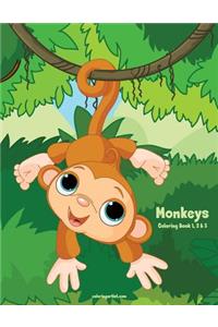 Monkeys Coloring Book 1, 2 & 3