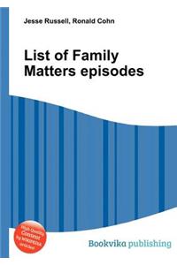 List of Family Matters Episodes