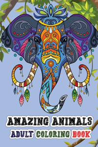 Amazing animals adult coloring book