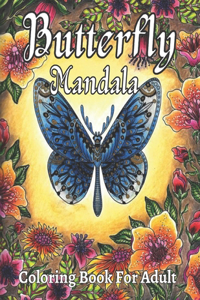 Butterfly Mandala Coloring Book For Adult