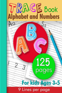 Alphabet and numbers trace book