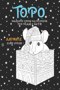 Mandala Libro da colorare per penne e matite - Linee spesse - Animale - Topo