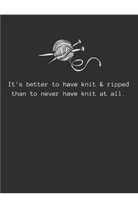 It's better to have knit & ripped than to never have knit at all.