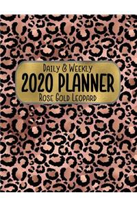 Daily & Weekly 2020 Planner Rose Gold Leopard