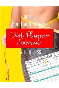90 Day Food and Fitness Diet Planner Journal Weight loss