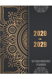 10 Year Monthly Planner 2020-2029