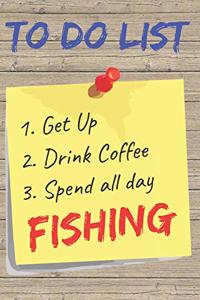 To Do List Fishing Blank Lined Journal Notebook