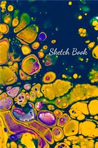Orange-Blue Acrylic Pouring Sketch Book