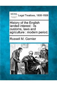 History of the English landed interest