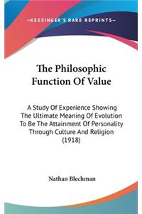Philosophic Function Of Value