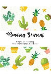 Reading Journal: For Book Lovers - Cute Cactus Design