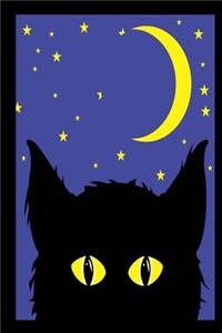 Journal Black Cat Glowing Eyes