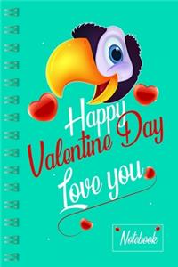 Cute Parrot Valentine's Day Gift for Parrot lovers Notebook journal