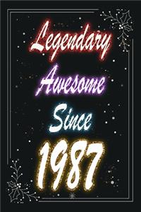 Legendary Awesome Since 1987 Notebook Birthday Gift