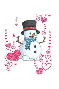 Christmas Snowman Hearts Notebook