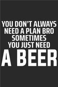 You don't always need a plan bro sometimes you just need a beer
