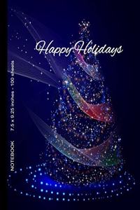 Happy Holidays Notebook 7.5 x 9.25 inches - 100 sheets