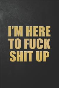 I'm Here To Fuck Shit Up