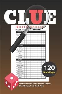 Clue Score Sheets