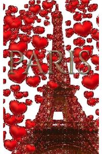 Paris Valentine's glitter Red hearts Eiffel Tower creative blank Journal