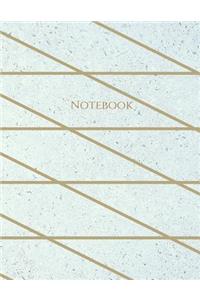 Notebook: Large Lined Notebook Blue and Gold Modern