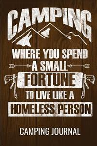 Camping Journal Log Book 6in by 9in Spend A Fortune On Camping