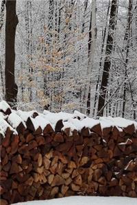 2019 Daily Planner Winter Woodpile Trees Snowstorm 384 Pages