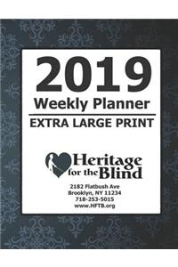 2019 Extra Large Print Weekly Planner