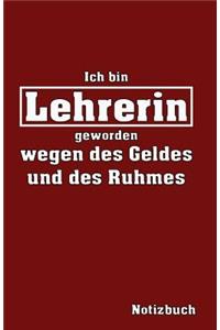 Ich Bin Lehrerin Geworden Notizbuch