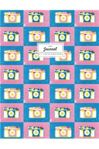 Retro 90s Spraypaint Cameras Pink and Teal Journal (Lined Notebook)