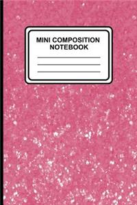 Mini Composition Notebook: 6" x 9", 100 pages, Lined Ruled Notebook, (Gliter (Pink)-[Professional Binding]