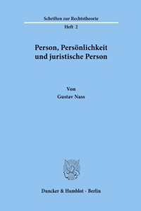 Person, Personlichkeit Und Juristische Person