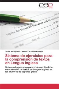 Sistema de ejercicios para la comprensión de textos en Lengua Inglesa