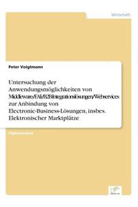 Untersuchung der Anwendungsmöglichkeiten von Middleware-/EAI-/B2B-Integrationslösungen/Webservices zur Anbindung von Electronic-Business-Lösungen, insbes. Elektronischer Marktplätze