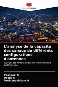 L'analyse de la capacité des canaux de différents configurations d'antennes